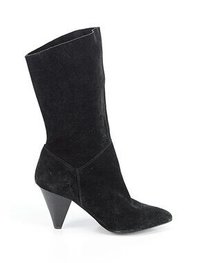 Steve Madden Rein Patchwork Boots 10 Black Y2K Suede Heeled Witchy Stevie Nicks